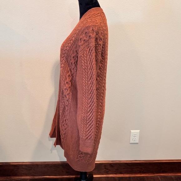 Nili Lotan x Target Open Front Cable Knit Cardigan Rusty Orange, Small - Picture 8 of 14